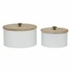 Best Sale 🔔 Grayson Lane Natural Decorative Jar White Metal - Set of 2 🎉