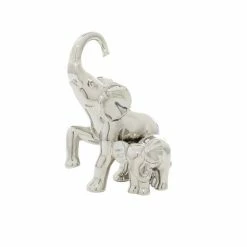 Best Sale 😍 Grayson Lane 11-in x 7-in Eclectic Sculpture Silver Ceramic Elephant 🎉