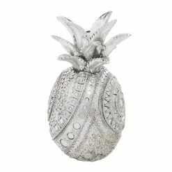 Flash Sale 👏 Grayson Lane 12-in x 6-in Glam Silver Polystone Pineapple Sculpture 🧨 -GRAYSON LANE Sales 2022 330858686 AlternateImage3 l