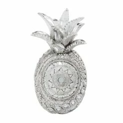 Flash Sale 👏 Grayson Lane 12-in x 6-in Glam Silver Polystone Pineapple Sculpture 🧨