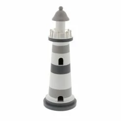 Budget 🎉 Grayson Lane 13-in x 4-in Coastal Sculpture Grey Wood Lighthouse 🧨
