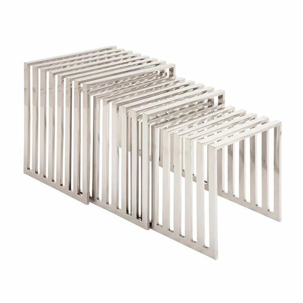 Buy ๐งจ Grayson Lane 3-Piece Silver Stainless Steel Accent Table Set ๐ 1 Buy ๐งจ Grayson Lane 3-Piece Silver Stainless Steel Accent Table Set ๐