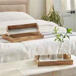 Cheap 🥰 Grayson Lane Contemporary Tray Brown Mango Wood - Set of 3 ⌛ -GRAYSON LANE Sales 2022 330858708 AlternateImage1 l