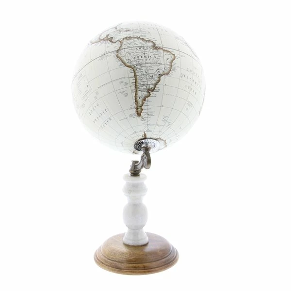 New π₯ Grayson Lane 14-in x 8-in Modern Globe White Marble and Metal π― 5 New π₯ Grayson Lane 14-in x 8-in Modern Globe White Marble and Metal π― - Image 5