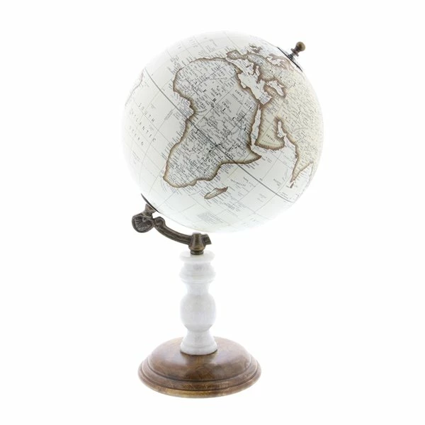 New π₯ Grayson Lane 14-in x 8-in Modern Globe White Marble and Metal π― 1 New π₯ Grayson Lane 14-in x 8-in Modern Globe White Marble and Metal π―