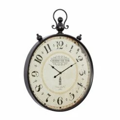 Flash Sale 🔔 Grayson Lane White and Brown Analogue Round Wall Standard Clock ❤️ -GRAYSON LANE Sales 2022 330858710 AlternateImage5 l