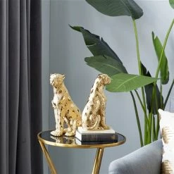 Coupon 🔔 Grayson Lane Gold Glam Leopard Sculpture Porcelain - Set of 2 👍 -GRAYSON LANE Sales 2022 330858711 AlternateImage1 l