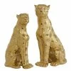 Coupon 🔔 Grayson Lane Gold Glam Leopard Sculpture Porcelain - Set of 2 👍