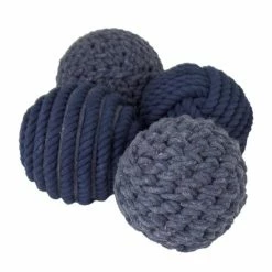 Budget ❤️ Grayson Lane 4-in x 4-in Coastal Decorative Orbs Blue Cotton - Set of 4 🎉 -GRAYSON LANE Sales 2022 330858713 AlternateImage4 l