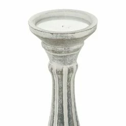 Best deal 🧨 Grayson Lane 1 Candle White Wood Pillar Traditional Candle Holder - Set of 3 🤩 -GRAYSON LANE Sales 2022 330858714 AlternateImage3 l