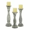 Best deal 🧨 Grayson Lane 1 Candle White Wood Pillar Traditional Candle Holder - Set of 3 🤩