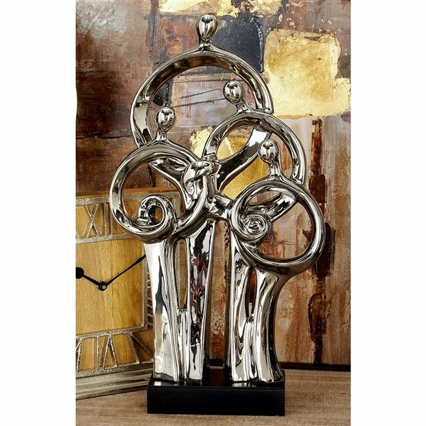Hot Sale 💯 Grayson Lane 21-in x 11-in Traditional Sculpture Silver Porcelain Family 🔥 2 Hot Sale 💯 Grayson Lane 21-in x 11-in Traditional Sculpture Silver Porcelain Family 🔥 - Image 2