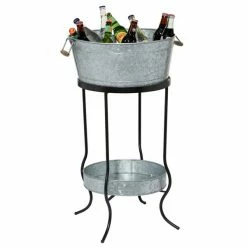 Wholesale 🔥 Grayson Lane 34-in x 19-in Contemporary Wine Holder Bucket Grey Metal 😍
