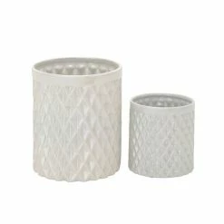 Best deal 🔥 Grayson Lane Modern Decorative Jar Cream stoneware - Set of 2 🔥 -GRAYSON LANE Sales 2022 330858720 AlternateImage4 l