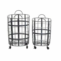 Best deal 🌟 Grayson Lane Industrial Storage Basket Black Metal - Set of 2 🥰 -GRAYSON LANE Sales 2022 330858736 AlternateImage5 l