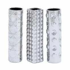 New ⭐ Grayson Lane 12-in x 3-in Glam Silver Ceramic Vase - Set of 3 💯