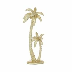 Outlet 🌟 Grayson Lane 16-in x 7-in Coastal Palm Tree Sculpture Gold Polyresin ❤️