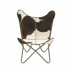 Discount 🔔 Grayson Lane Rustic Dark Brown and Cream Butterfly Chair 😀