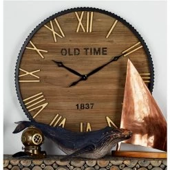 Budget ✔️ Grayson Lane Brown and Black Analogue Round Wall Standard Clock ❤️ -GRAYSON LANE Sales 2022 330858771 AlternateImage1 l