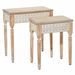 Best deal 🔔 Grayson Lane 2-Piece Light Brown Fir Wood Accent Table Set 😍