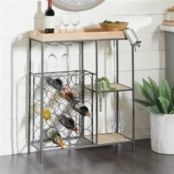 New 👍 Grayson Lane 20-Bottle Beige Wood and Metal Wine Rack 😉 -GRAYSON LANE Sales 2022 330858781 AlternateImage1 l