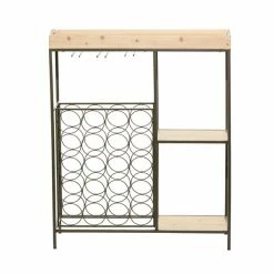 New 👍 Grayson Lane 20-Bottle Beige Wood and Metal Wine Rack 😉 -GRAYSON LANE Sales 2022 330858781 AlternateImage4 l