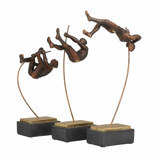 Best Sale 🥰 Grayson Lane 17-in x 7-in Contemporary Sculptures Bronze Polystone - Set of 3 🔥 3 Best Sale 🥰 Grayson Lane 17-in x 7-in Contemporary Sculptures Bronze Polystone - Set of 3 🔥 - Image 3