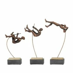 Best Sale 🥰 Grayson Lane 17-in x 7-in Contemporary Sculptures Bronze Polystone - Set of 3 🔥