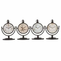 Budget 🎉 Grayson Lane Black and White Analogue Round Tabletop Standard Clock - Set of 4 ⌛
