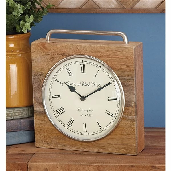 Flash Sale ✨ Grayson Lane Natural Brown Analogue Square Tabletop Standard Clock 🥰 2 Flash Sale ✨ Grayson Lane Natural Brown Analogue Square Tabletop Standard Clock 🥰 - Image 2