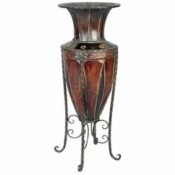 Wholesale ⌛ Grayson Lane 27-in x 9-in Rustic Vase Brown Metal ✨