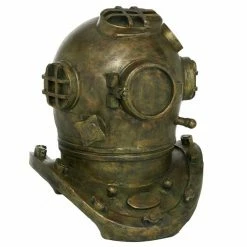 Best deal π Grayson Lane 16-in x 13-in Coastal Decorative Antique Diving Helmet Gold Polystone π