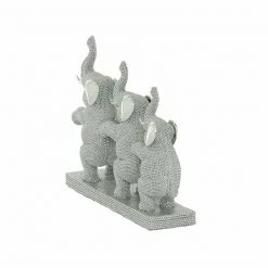 Promo 😉 Grayson Lane 9-in x 11-in Glam Sculpture Silver Polystone Elephant 😉 -GRAYSON LANE Sales 2022 330858799 AlternateImage5 l