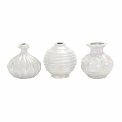 Top 10 👍 Grayson Lane 6-in x 6-in Modern White Stoneware Vase - Set of 3 ✔️