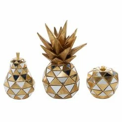 Discount 🌟 Grayson Lane Glam Fruit Sculpture - Gold Polystone - Set of 3 🌟
