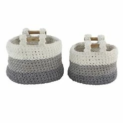 Best reviews of 😍 Grayson Lane Bohemian Grey Polyester Storage Basket - Set of 2 🎉 -GRAYSON LANE Sales 2022 330858805 AlternateImage5 l