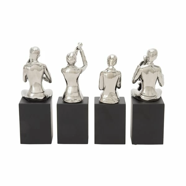 Budget 🔥 Grayson Lane 5-in x 14-in Silver Modern Musician Sculpture Porcelain - Set of 4 🤩 4 Budget 🔥 Grayson Lane 5-in x 14-in Silver Modern Musician Sculpture Porcelain - Set of 4 🤩 - Image 4