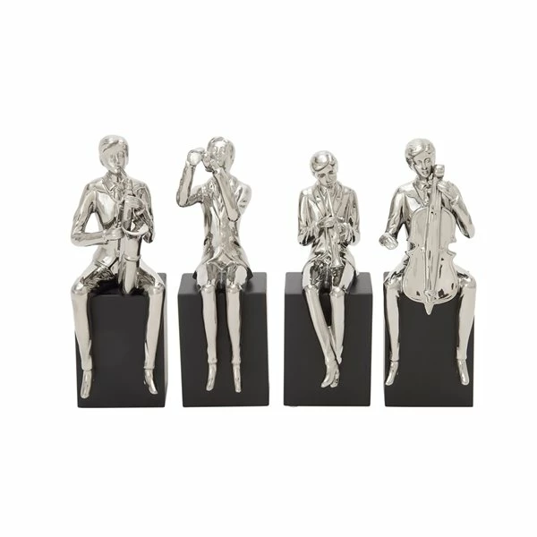 Budget 🔥 Grayson Lane 5-in x 14-in Silver Modern Musician Sculpture Porcelain - Set of 4 🤩 1 Budget 🔥 Grayson Lane 5-in x 14-in Silver Modern Musician Sculpture Porcelain - Set of 4 🤩