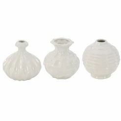 Best reviews of 😀 Grayson Lane 6-in x 6-in Modern Vase in White Stoneware - Set of 3 😍