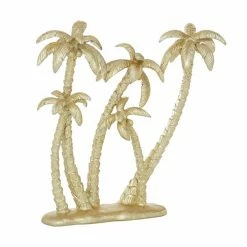 Flash Sale 🎁 Grayson Lane 16-in x 15-in Coastal Palm Tree Sculpture Gold Polyresin 🎁