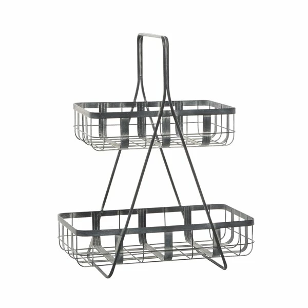 Promo ๐ Grayson Lane 23-in x 18-in Farmhouse Storage Basket Grey Metal ๐ 1 Promo ๐ Grayson Lane 23-in x 18-in Farmhouse Storage Basket Grey Metal ๐