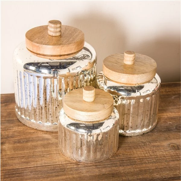 Best Sale 🧨 Grayson Lane Farmhouse Decorative Jar in Silver Glass - Set of 3 🤩 2 Best Sale 🧨 Grayson Lane Farmhouse Decorative Jar in Silver Glass - Set of 3 🤩 - Image 2