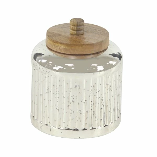 Best Sale 🧨 Grayson Lane Farmhouse Decorative Jar in Silver Glass - Set of 3 🤩 4 Best Sale 🧨 Grayson Lane Farmhouse Decorative Jar in Silver Glass - Set of 3 🤩 - Image 4