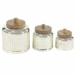 Best Sale 🧨 Grayson Lane Farmhouse Decorative Jar in Silver Glass - Set of 3 🤩