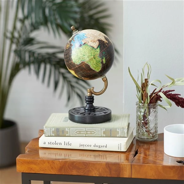 New ✔️ Grayson Lane 9-in x 5-in Traditional Globe Black Ceramic and Metal ✔️ 2 New ✔️ Grayson Lane 9-in x 5-in Traditional Globe Black Ceramic and Metal ✔️ - Image 2