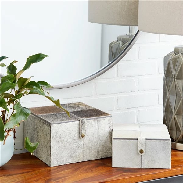Hot Sale ๐ Grayson Lane Grey Leather Natural Box - Set of 2 ๐คฉ 2 Hot Sale ๐ Grayson Lane Grey Leather Natural Box - Set of 2 ๐คฉ - Image 2