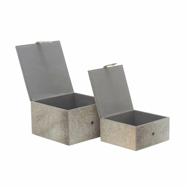 Hot Sale ๐ Grayson Lane Grey Leather Natural Box - Set of 2 ๐คฉ 4 Hot Sale ๐ Grayson Lane Grey Leather Natural Box - Set of 2 ๐คฉ - Image 4