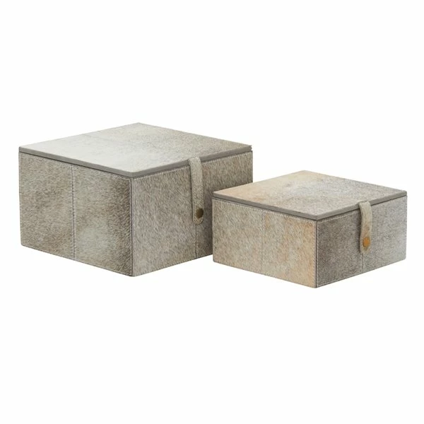 Hot Sale ๐ Grayson Lane Grey Leather Natural Box - Set of 2 ๐คฉ 5 Hot Sale ๐ Grayson Lane Grey Leather Natural Box - Set of 2 ๐คฉ - Image 5