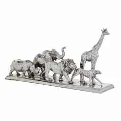 Buy 🎉 Grayson Lane 13-in x 27-in Sculpture Silver Polystone Safari Animal ⌛
