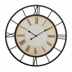 Best Sale 🛒 Grayson Lane Black and Beige Analogue Round Wall Standard Clock 🎁 -GRAYSON LANE Sales 2022 330858852 AlternateImage5 l